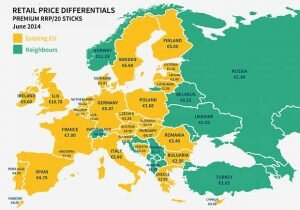 Сколько стоят сигареты в Европе: карта цен каждой страны