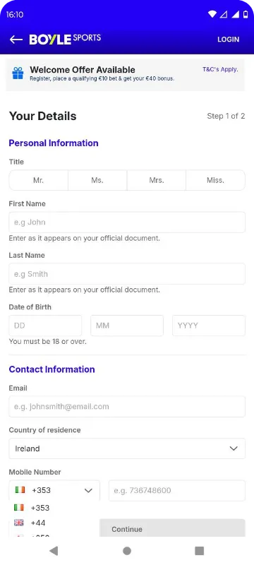BoyleSports app download free