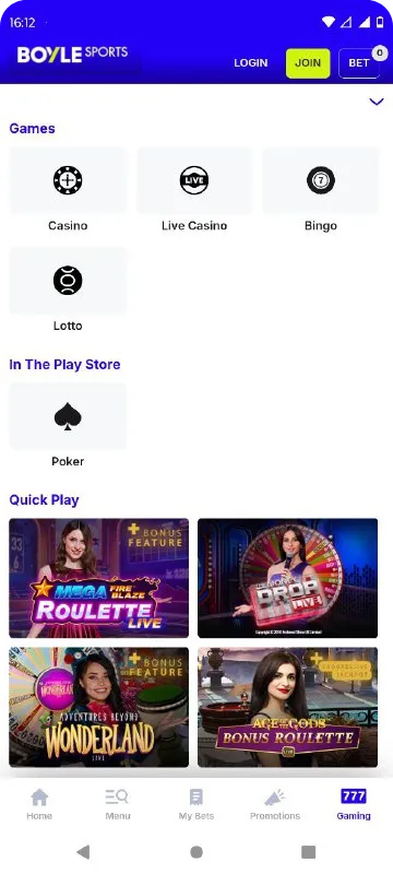 BoyleSports app Android