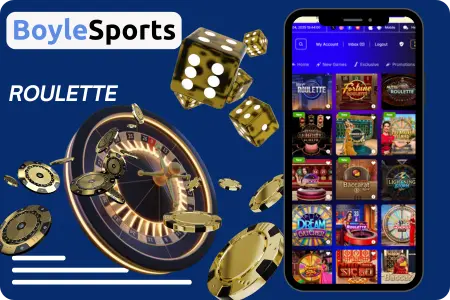 Roulette game options shown in the online casino menu