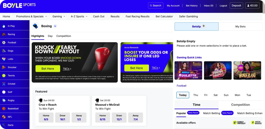 Boylesports Boxing Live Broadcasts and Schedules